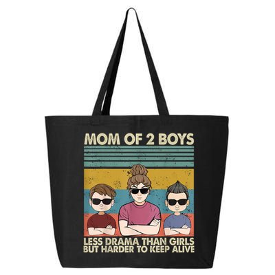 Vintage Mom Of 2 Boy Less Drama Than Girl But Harder To 25L Jumbo Tote