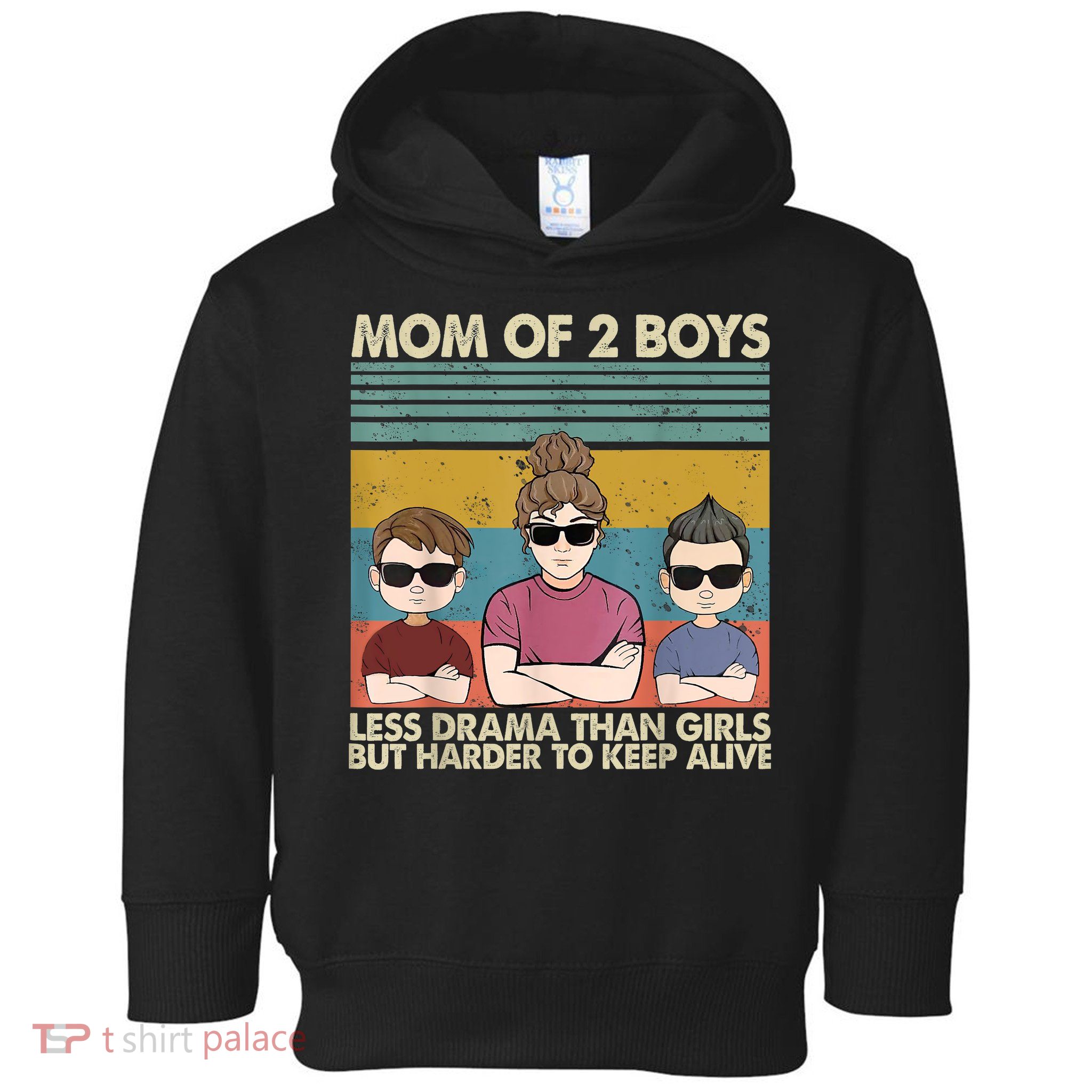 Vintage Mom Of 2 Boy Less Drama Than Girl But Harder To Toddler Hoodie