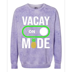 Vacay Mode On Cute Pineapple Graphic Summer Vacation Design Gift Colorblast Crewneck Sweatshirt