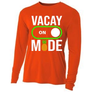 Vacay Mode On Cute Pineapple Graphic Summer Vacation Design Gift Cooling Performance Long Sleeve Crew