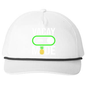 Vacay Mode On Cute Pineapple Graphic Summer Vacation Design Gift Snapback Five-Panel Rope Hat