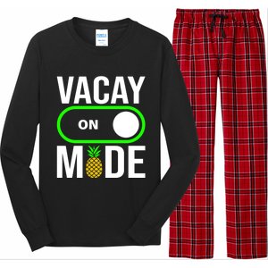 Vacay Mode On Cute Pineapple Graphic Summer Vacation Design Gift Long Sleeve Pajama Set