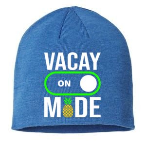 Vacay Mode On Cute Pineapple Graphic Summer Vacation Design Gift Sustainable Beanie