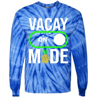 Vacay Mode On Cute Pineapple Graphic Summer Vacation Design Gift Tie-Dye Long Sleeve Shirt