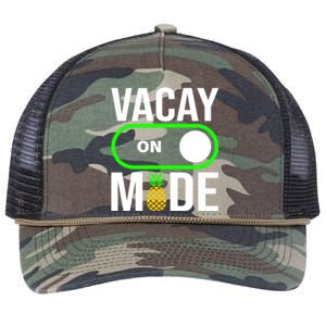 Vacay Mode On Cute Pineapple Graphic Summer Vacation Design Gift Retro Rope Trucker Hat Cap