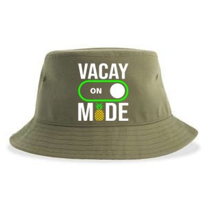 Vacay Mode On Cute Pineapple Graphic Summer Vacation Design Gift Sustainable Bucket Hat