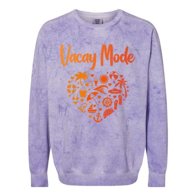 Vacay Mode On Designs For Tourist Beach Gift Colorblast Crewneck Sweatshirt