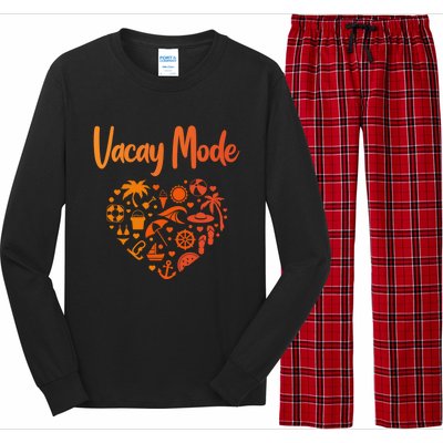 Vacay Mode On Designs For Tourist Beach Gift Long Sleeve Pajama Set