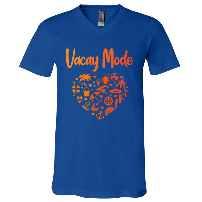 Vacay Mode On Designs For Tourist Beach Gift V-Neck T-Shirt