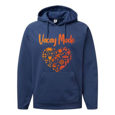 Vacay Mode On Designs For Tourist Beach Gift Performance Fleece Hoodie