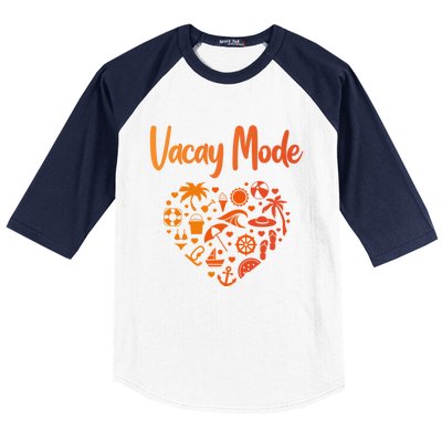 Vacay Mode On Designs For Tourist Beach Gift Baseball Sleeve Shirt