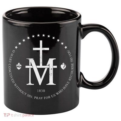 Virgin Mary Of Miraculous Medal Our Lady Marian Cross 11oz C Handle Ceramic Mug