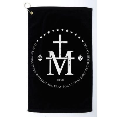 Virgin Mary Of Miraculous Medal Our Lady Marian Cross Golf Towel