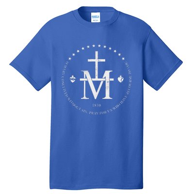 Virgin Mary Of Miraculous Medal Our Lady Marian Cross Tall T-Shirt