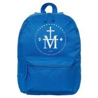 Virgin Mary Of Miraculous Medal Our Lady Marian Cross 16 in Basic Backpack