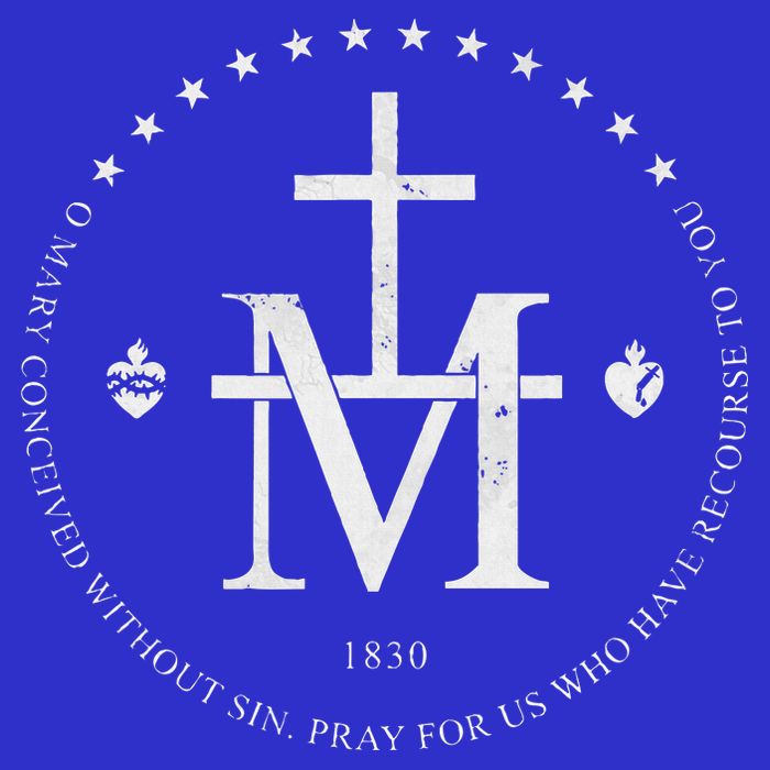 Virgin Mary Of Miraculous Medal Our Lady Marian Cross 16 in Basic Backpack