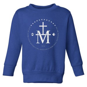 Virgin Mary Of Miraculous Medal Our Lady Marian Cross Toddler Sweatshirt