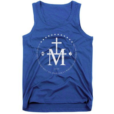 Virgin Mary Of Miraculous Medal Our Lady Marian Cross Tank Top