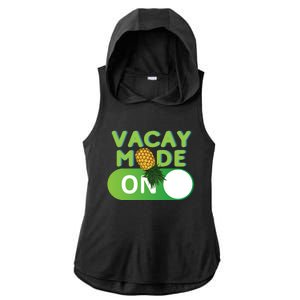 Vacay Mode On Retro Swinger Upside Down Pineapple Cool Gift Ladies PosiCharge Tri-Blend Wicking Draft Hoodie Tank