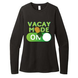 Vacay Mode On Retro Swinger Upside Down Pineapple Cool Gift Womens CVC Long Sleeve Shirt