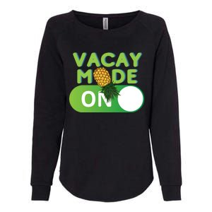 Vacay Mode On Retro Swinger Upside Down Pineapple Cool Gift Womens California Wash Sweatshirt