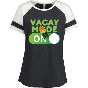 Vacay Mode On Retro Swinger Upside Down Pineapple Cool Gift Enza Ladies Jersey Colorblock Tee