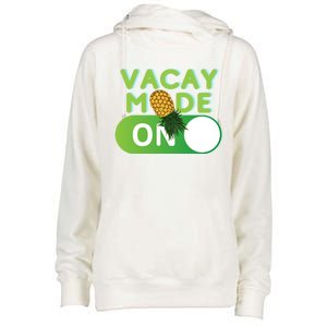 Vacay Mode On Retro Swinger Upside Down Pineapple Cool Gift Womens Funnel Neck Pullover Hood