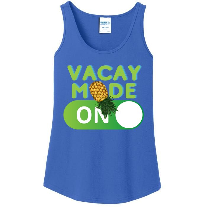 Vacay Mode On Retro Swinger Upside Down Pineapple Cool Gift Ladies Essential Tank