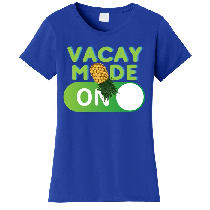 Vacay Mode On Retro Swinger Upside Down Pineapple Cool Gift Women's T-Shirt