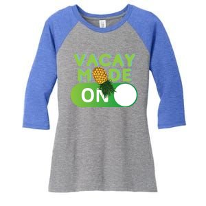 Vacay Mode On Retro Swinger Upside Down Pineapple Cool Gift Women's Tri-Blend 3/4-Sleeve Raglan Shirt