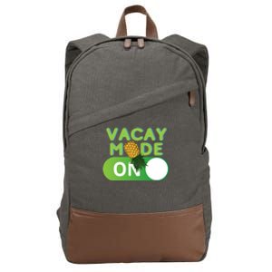 Vacay Mode On Retro Swinger Upside Down Pineapple Cool Gift Cotton Canvas Backpack