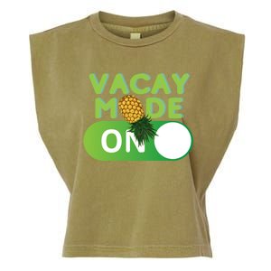 Vacay Mode On Retro Swinger Upside Down Pineapple Cool Gift Garment-Dyed Women's Muscle Tee