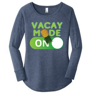 Vacay Mode On Retro Swinger Upside Down Pineapple Cool Gift Women's Perfect Tri Tunic Long Sleeve Shirt