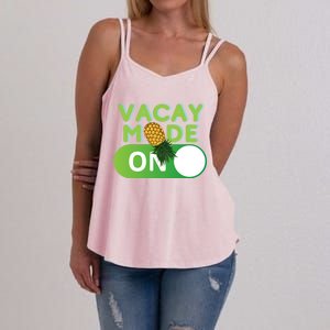 Vacay Mode On Retro Swinger Upside Down Pineapple Cool Gift Women's Strappy Tank