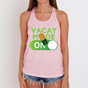 Vacay Mode On Retro Swinger Upside Down Pineapple Cool Gift Women's Knotted Racerback Tank