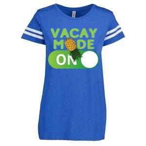 Vacay Mode On Retro Swinger Upside Down Pineapple Cool Gift Enza Ladies Jersey Football T-Shirt