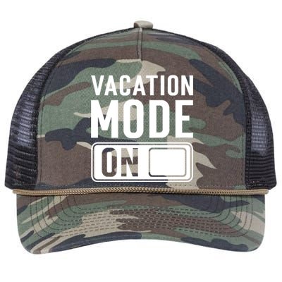 Vacation Mode On Funny Vacation Cute Gift Retro Rope Trucker Hat Cap