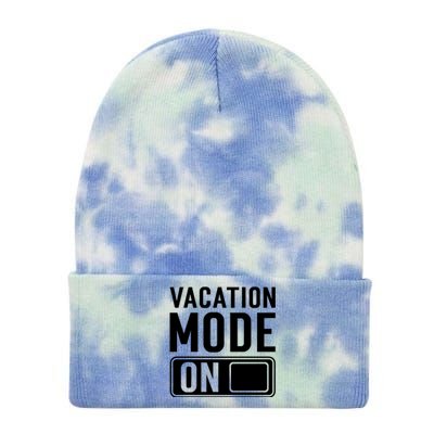 Vacation Mode On Funny Vacation Cute Gift Tie Dye 12in Knit Beanie