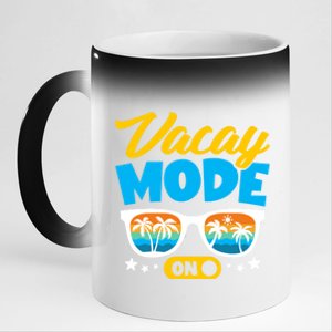 Vacay Mode On Sunglasses Palm Tree Hawaii Vacation Summer Gift 11oz Black Color Changing Mug