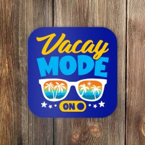 Vacay Mode On Sunglasses Palm Tree Hawaii Vacation Summer Gift Coaster