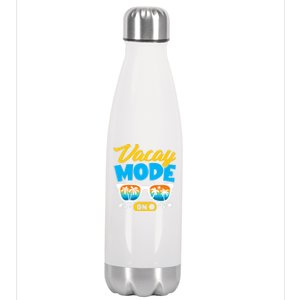 Vacay Mode On Sunglasses Palm Tree Hawaii Vacation Summer Gift Stainless Steel Insulated Water Bottle