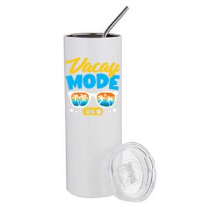 Vacay Mode On Sunglasses Palm Tree Hawaii Vacation Summer Gift Stainless Steel Tumbler