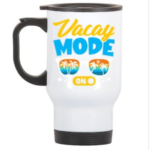 Vacay Mode On Sunglasses Palm Tree Hawaii Vacation Summer Gift Stainless Steel Travel Mug