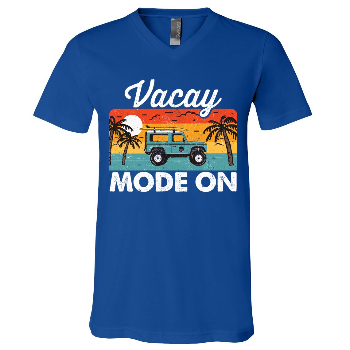 Vacay Mode On Sunset Summer Family Vacation Traveling Gift V-Neck T-Shirt