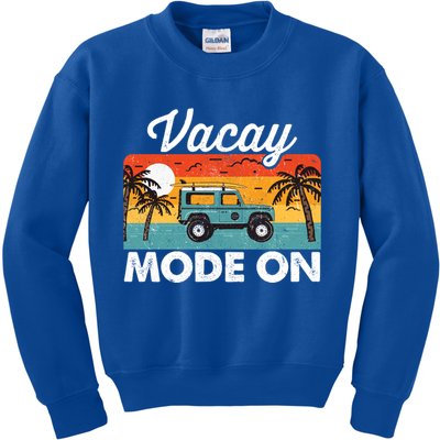 Vacay Mode On Sunset Summer Family Vacation Traveling Gift Kids Sweatshirt