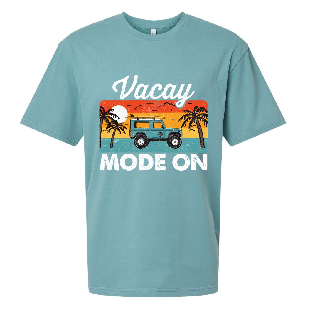 Vacay Mode On Sunset Summer Family Vacation Traveling Gift Sueded Cloud Jersey T-Shirt