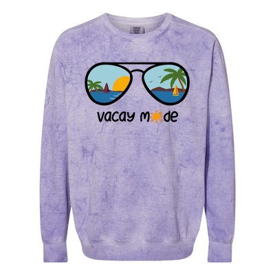 Vacay Mode On The Beach Gift Colorblast Crewneck Sweatshirt