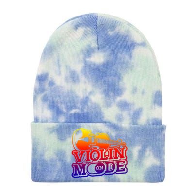 Violin Mode On Gift Musician Fiddle Player Orchestra Violinist Gift Tie Dye 12in Knit Beanie