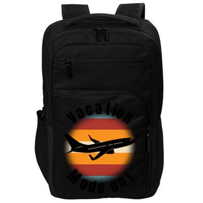 Vacation Mode On Vintage Sunset Airplane Travel Design Gift Impact Tech Backpack