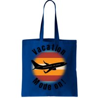 Vacation Mode On Vintage Sunset Airplane Travel Design Gift Tote Bag